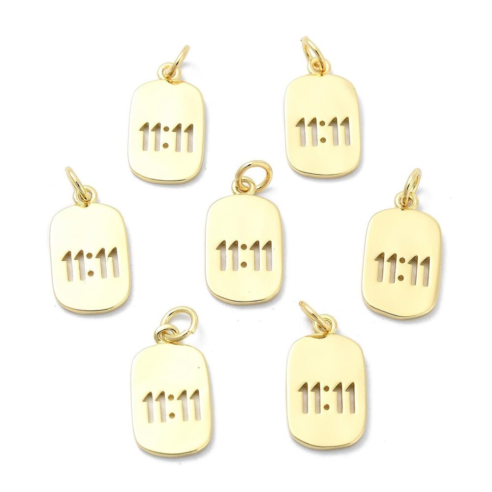 9912 20 Pcs 18K Gold Plated Oval with Hollow Number Brass Charms Lucky